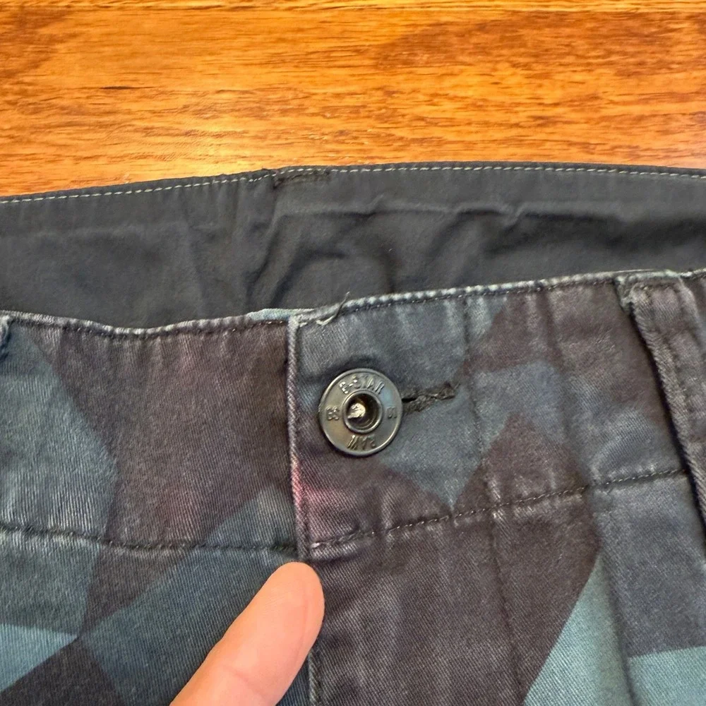 G-Star Raw Rovic Slim Cargo Pants Fits Mens 36x31 Blue Geometric Camo Tactical